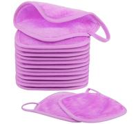 Nineigh 15 Pièces Serviettes Demaquillantes en Microfibres pour Visage, Lingette Demaquillante Lavable, Réutilisable Chiffons Démaquillants pour Toute la Peau (15 x 15cm, Violet)