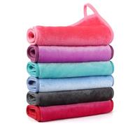 Nineigh Serviette Visage Démaquillante, Lavable Microfibre Serviette Visage 6 Pièces Chiffons Démaquillants Réutilisables pour Toute la Peau Enlever le maquillage (20 x 40cm, Multicolore)