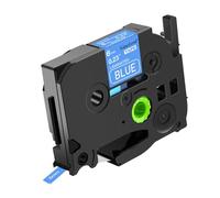 NineLeaf 1 pack de remplacement pour Brother P-touch TZe-515 TZ-515 TZe515 TZ515 AZe 6mm 0.23'' Ruban Blanc sur Bleu Laminé D'étiquette Cassette Recharge Ptouch PT-D200 D450 D400 E300 Étiqueteuse