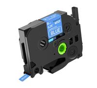 NineLeaf 1 pack de remplacement pour Brother P-touch TZe-525 TZ-525 TZe525 TZ525 AZe 9mm 0.35'' Ruban Blanc sur Bleu Laminé D'étiquette Recharge Ptouch PT-D200 D450 D400VP D400 E300 Étiqueteuse