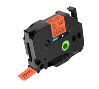 NineLeaf 1 Pack de Remplacement pour Brother P-touch TZe-B51 TZ-B51 TZeB51 TZB51 AZe 24mm 0.94'' Ruban Noir sur Orange Fluo Laminé D'étiquette Cassette Recharge Ptouch PT-D600 P750W 2300 Étiqueteuse