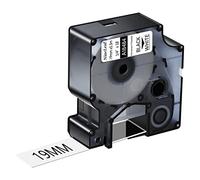 NineLeaf 1 Pack Remplacement pour Dymo 18484 A18484 19mm x 5.5m 0.7'' Ruban D'étiquettes Industriel en Polyester Noir sur Blanc Permanent pour Rhino 4200 5200 ILP 219 3M PL100 PL150 Étiqueteuse