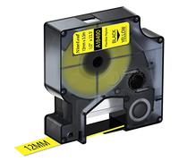 NineLeaf 1 Pack Remplacement pour Dymo 18490 A18490 12mm x 3.5m 0.47'' Ruban D'étiquettes Nylon Flexible Industriel Noir sur Jaune Recharge pour Rhino 1000 4200 5200 ILP 219 3M PL100 Étiqueteuse