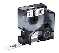NineLeaf 1 Pack Remplacement pour Dymo D1 43613 S0720780 A43613 6mm x 7m 0.23'' 1/4 pouce Ruban D'Étiquette Noir sur Blanc pour LabelManager 160 210D 220P 120P LabelPoint 100 150 200 250 Étiqueteuse