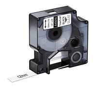 NineLeaf 1 Pack Remplacement pour Dymo D1 45010 S0720500 A45010 12mm x 7m 0.47 pouce Ruban D'Étiquette Noir sur Transparent pour LabelManager 160 210D 220P 120P LabelPoint 100 150 200 Étiqueteuse