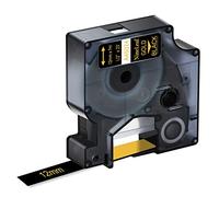 NineLeaf 1 Pack Remplacement pour Dymo D1 45024 S0720640 A45024 12mm x 7m 0.47'' 1/2 pouce Ruban D'Étiquette Or sur Noir pour LabelManager 160 210D 220P 120P LabelPoint 100 150 200 250 Étiqueteuse