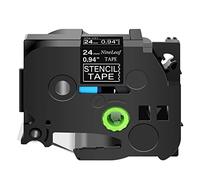 Nineleaf 1 PK Compatible pour Brother ST151 STe151 ST-151 STe-151 STe-151 Ruban de pochoir 24 mm x 3 m Noir sur Clear Mobile Solutions Cassette de tampon non-adhésif pour P-Touch PT-D600VP PT-P700