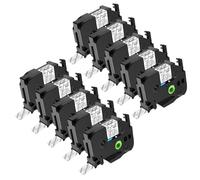 NineLeaf 10 pack de remplacement pour Brother P-touch TZe-145 TZ-145 TZe145 TZ145 AZe 18mm 0.7'' Ruban Blanc sur Transparent Laminé D'étiquette Cassette Recharge Ptouch PT-D600VP 1910 7500 Étiqueteuse