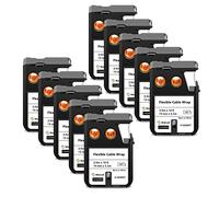 NineLeaf 10 Pack Remplacement pour Dymo 1868807 A1868807 19mm x 5.5m 0.7'' Multi-usages Ruban Noir sur Blanc D'étiquettes Industrielles en Vinyle Imprimantes pour Rhino XTL-300 XTL-500 Étiqueteuse