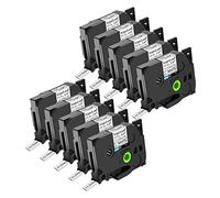 NineLeaf 10 X Compatible pour Brother P-touch HSe-231 HSe231 HS231 HS-231 11.7mm 0.46'' Noir sur Blanc Gaine Thermo Retractable Étiqueteuse TZ TZe Ruban pour PT1300 PT1400 PT1500pc PT1600 PT1650 1700