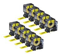 NineLeaf 10 x NineLeaf Compatible pour Dymo D1 45808 S0720880 A45808 Noir sur Jaune 3/4'' 19mm x 7m Ruban D'étiquettes pour LabelManager PnP Wireless PnP LabelPoint 300 350 LabelWriter 400 Duo 450 DUO