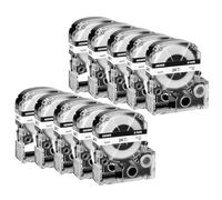 NineLeaf 10PK Compatible avec la bande de l'étiqueteuse LW 24mm 0,94" LK-6WBN SS24KW LC-6WBN9 LK Noir sur Blanc pour LabelWorks LW600P LW700 LW900 LW1000P LW-PX400 LW-PX750, KingJim