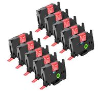 NineLeaf 10x Compatible for Brother P-Touch TZe-435 Rouge Ruban D'Étiquette