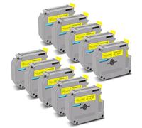 NineLeaf 10x Ruban MK631 Noir sur Jaune 12mm Compatible avec Brother Ptouch