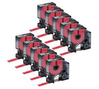 NineLeaf 10x Ruban Rouge 45017 pour Étiqueteuse Compatible avec Dymo D1