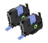 NineLeaf 2 pack de remplacement pour Brother P-touch TZe-541 TZ-541 TZe541 TZ541 AZe 18mm 0.7'' Ruban Noir sur Bleu Laminé D'étiquette Cassette pour Ptouch PT-D600 D600VP E500VP E550WVP Étiqueteuse
