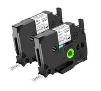 NineLeaf 2 Pack de Remplacement pour Brother P-Touch TZe-FA231 TZ-FA231 TZeFA231 AZe 12mm Textile de Thermocollantes Vêtements Noir sur Blanc D'étiquette Recharge pour Ptouch PT-D200SA 1280SP H100LB