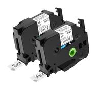 NineLeaf 2 Pack de Remplacement pour Brother P-Touch TZe-FX241 TZ-FX241 TZeFX241 TZFX241 AZe 18mm 0.7'' 8m Ruban D'étiquette Laminé Noir sur Blanc Flexible pour Ptouch PT-7600 7500 9200DX Étiqueteuse