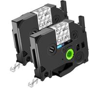 NineLeaf 2 Pack de Remplacement pour Brother P-Touch TZe-S131 TZ-S131 TZeS131 TZS131 AZe 12mm 0.47'' 8m Ruban D'étiquette Noir sur Transparent Laminé Adhésif Extra pour Ptouch PT-E500VP D200SA 1830C