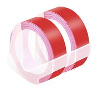 NineLeaf 2 Pack Remplacement pour Dymo S0898152 A0898152 3D Plastique Relief 12mm x 3m 0.47 pouce Ruban D'Étiquette Blanc sur Rouge pour Office Mate II 1540 154000 Organizer Xpress Pro 1575 1595 1570