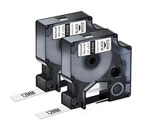 NineLeaf 2 x Compatible pour Dymo 18488 IND Ruban Noir sur Blanc 1/2'' 12mm x 3.5m Nylon Flexible Industriel D'étiquette Recharge pour Rhino 1000 3000 4200 5200 ILP 219 3M PL100 PL150 D'étiquettes