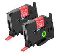 NineLeaf 2x Compatible for Brother P-Touch TZe-435 Rouge Ruban D'Étiquette