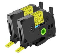 NineLeaf 2x Compatible for Brother P-Touch TZe-611 Jaune Ruban D'Étiquette