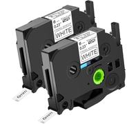 NineLeaf 2x Compatible for Brother P-Touch TZe-S211 Blanc Ruban D'Étiquette