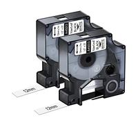 NineLeaf 2x Compatible pour Dymo 45013 45013s A45013 S0720530 12mm Noir sur Blanc Cassette Ruban pour Dymo LabelManager 120P 160 280 420P 500TS PnP, LabelPoint 100 200 300