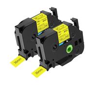 NineLeaf 2x Ruban de Compatible pour Brother P-Touch TZe-661 TZ-661 TZe661 TZ661 AZe 36mm 1,4'' Laminé Cassette d'étiquettes Noir sur Jaune pour étiqueteuse Ptouch PT-9200PC PT-9400 PT-9500PC