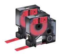 NineLeaf 2x Ruban Rouge 45017 pour Étiqueteuse Compatible avec Dymo D1