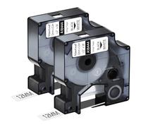 NineLeaf 2x Rubans d'étiquettes Vinyle 18444 Blanc Compatible Dymo Rhino