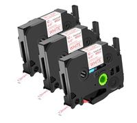 NineLeaf 3 pack de remplacement pour Brother P-touch TZe-232 TZ-232 TZe232 TZ232 AZe 12mm 0.47'' Ruban Rouge sur Blanc Laminé D'étiquette Recharge Ptouch PT-D200 D450 D400VP D400 E300 Étiqueteuse