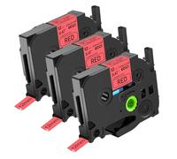 NineLeaf 3 pack de remplacement pour Brother P-touch TZe-431 TZ-431 TZe431 TZ431 AZe 12mm 0.47'' Ruban Noir sur Rouge Laminé D'étiquette pour Ptouch PT-D200 D450 D400VP D400 E300 Étiqueteuse