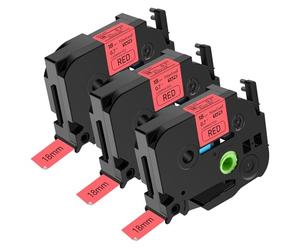 NineLeaf 3 pack de remplacement pour Brother P-touch TZe-441 TZ-441 TZe441 TZ441 AZe 18mm 0.7'' Ruban Noir sur Rouge Laminé D'étiquette Cassette pour Ptouch PT-D600 D600VP E500VP E550WVP Étiqueteuse