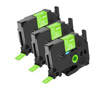 NineLeaf 3 pack de remplacement pour Brother P-touch TZe-MQG35 TZ-MQG35 TZeMQG35 TZMQG35 AZe 12mm 0.47'' Ruban Blanc sur Vert Citron Laminé D'étiquette Recharge Ptouch PT-D200 D400VP E300 Étiqueteuse