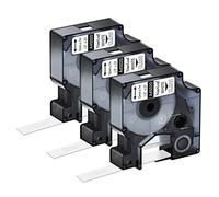 NineLeaf 3 Pack Remplacement pour Dymo D1 45020 S0720600 A45020 12mm x 7m 0.47 pouce Ruban D'Étiquette Blanc sur Transparent pour LabelManager 160 210D 220P 120P LabelPoint 100 150 200 Étiqueteuse