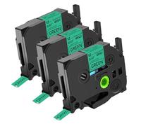 NineLeaf 3 x Compatible pour Brother P-touch 12mm 0.47'' TZe-731 TZe731 TZ-731 TZ731 AZe-731 TZE Ruban Noir sur Vert Laminé D'étiquette Recharge pour Ptouch PT-Cube 1000 PT-H107 H200 H100LB Étiqueteus