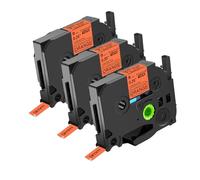 NineLeaf 3x Compatible for Brother TZe-B21 Orange Fluo Ruban D'étiquette