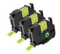 NineLeaf 3x Compatible for Brother TZe-C51 Jaune Fluo Ruban D'étiquette