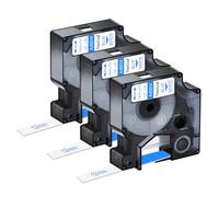 NineLeaf 3x Ruban Blanc 45014 pour Étiqueteuse Compatible avec Dymo D1 | A45014 S0720540 Bleu sur Blanc Ruban D'étiquettes 12mm x 7m pour Dymo LabelManager 160 210D 160P 280 360D 420P 500TS