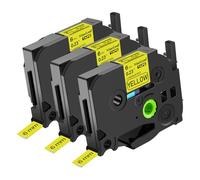 NineLeaf 3x Ruban de Compatible pour Brother P-Touch TZe-611 TZ-611 TZe611 TZ611 AZe 6 mm 0,23'' Cassette de Ruban laminé Noir sur Jaune étiqueteuse P-touch PT-D200SA 1280SP