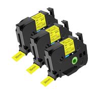 NineLeaf 3x Ruban de Compatible pour Brother P-Touch TZe-661 TZ-661 TZe661 TZ661 AZe 36mm 1,4'' Laminé Cassette d'étiquettes Noir sur Jaune pour étiqueteuse Ptouch PT-9200PC PT-9400 PT-9500PC