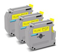 NineLeaf 3x Ruban MK631 Noir sur Jaune 12mm Compatible avec Brother Ptouch