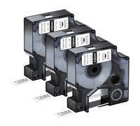 NineLeaf 3x Rubans d'étiquettes Vinyle 18444 Blanc Compatible Dymo Rhino