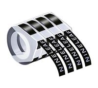 NineLeaf 4 Pack Remplacement pour Dymo S0898130 A0898130 3D Plastique Relief 9mm x 3m 0.35 pouce Ruban d'Étiquette Blanc sur Noir pour Organiseur Xpress Pro 12966 Office-Mate II 154000 Étiqueteuse