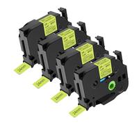 NineLeaf 4x Compatible for Brother TZe-C51 Jaune Fluo Ruban D'étiquette