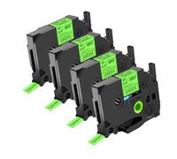 NineLeaf 4x Compatible for Brother TZe-D31 12mm Vert Fluo Ruban D'étiquette