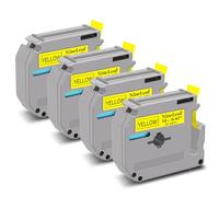 NineLeaf 4x Ruban MK631 Noir sur Jaune 12mm Compatible avec Brother Ptouch