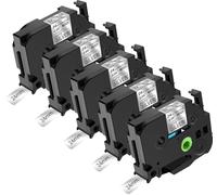 NineLeaf 5 pack de remplacement pour Brother P-touch TZe-M951 TZ-M951 TZeM951 TZM951 AZe 24mm 0.94'' Ruban Noir sur Argent Mat Laminé D'étiquette Cassette pour Ptouch PT-D600 2430PC P750W Étiqueteuse